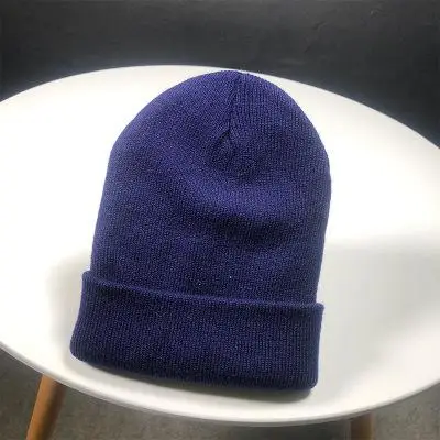 Czapka zimowa damska z dzianiny COKK, miękka ciepła czapka beanie Granatowy