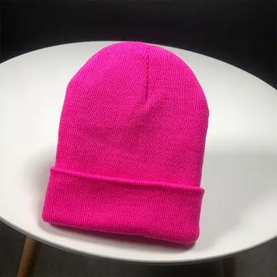 Czapka zimowa damska z dzianiny COKK, miękka ciepła czapka beanie Czerwony
