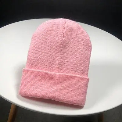 Czapka zimowa damska z dzianiny COKK, miękka ciepła czapka beanie Różowy