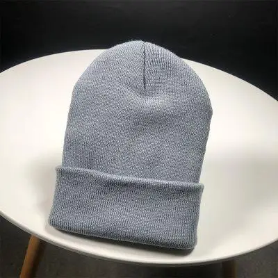 Czapka zimowa damska z dzianiny COKK, miękka ciepła czapka beanie Szary