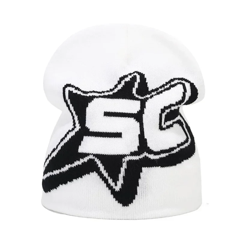 Czapka zimowa dzianinowa Y2K unisex, ciepła czapka beanie 33