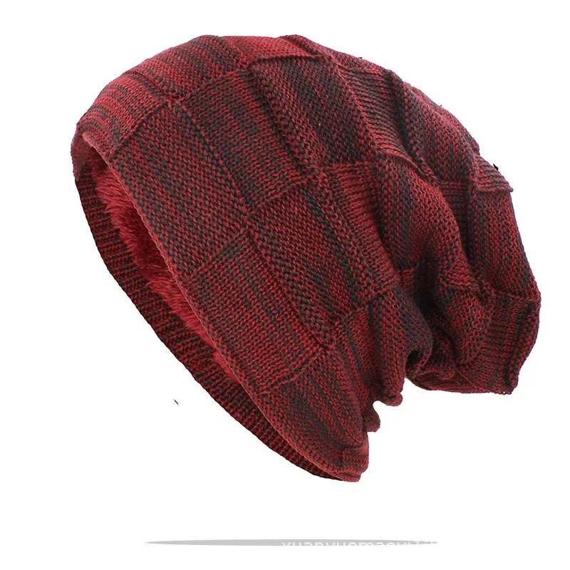 Czapka zimowa z pomponem i polarową podszewką – ciepła czapka beanie Bordowy
