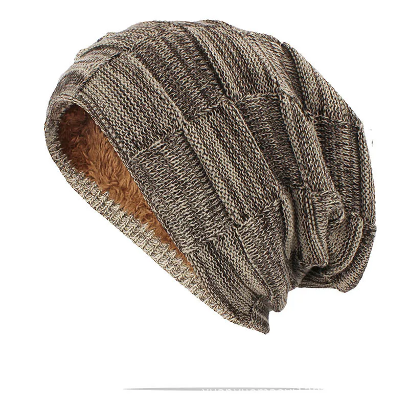 Czapka zimowa z pomponem i polarową podszewką – ciepła czapka beanie Khaki