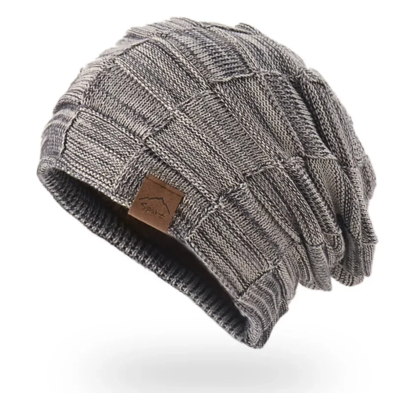 Czapka zimowa z pomponem i polarową podszewką - ciepła czapka beanie Style1 kahki