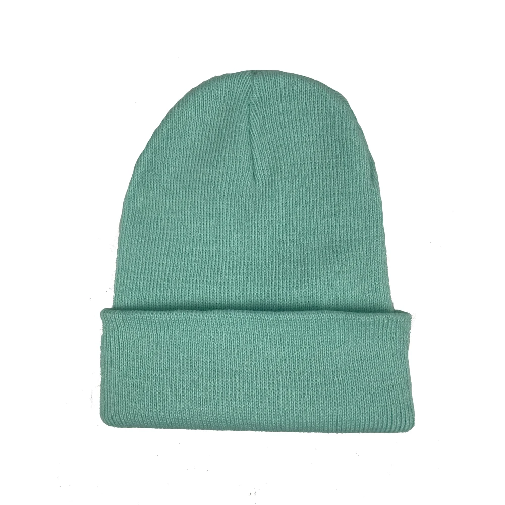 Czapka zimowa unisex z dzianiny, ciepła czapka beanie z mieszanki wełny Niebieski jak woda