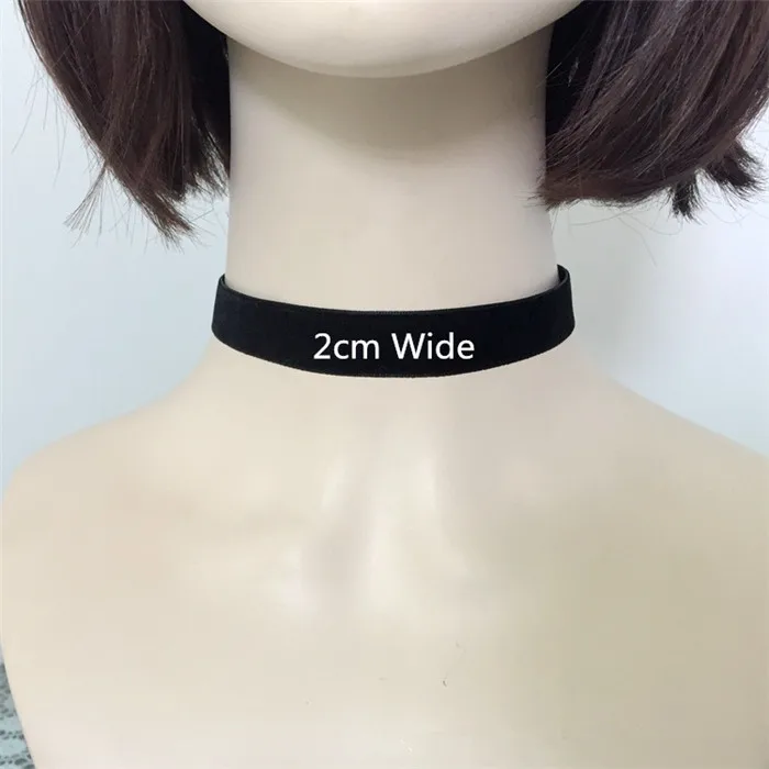Czarny aksamitny choker gotycki damski Szerokość 20 mm