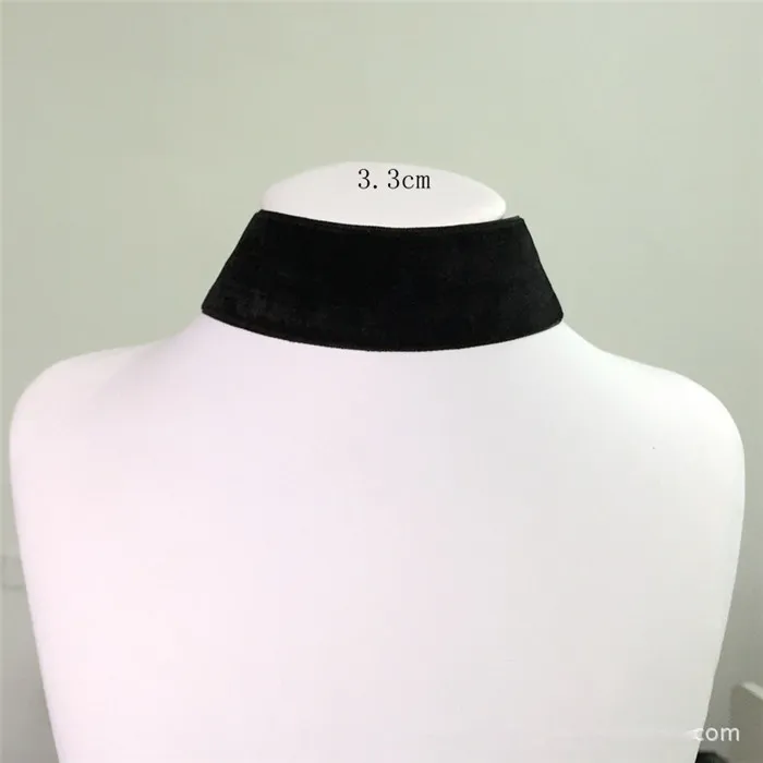 Czarny aksamitny choker gotycki damski Szerokość 33 mm