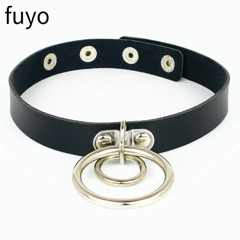 Czarny choker gothic punk skórzany z krzyżem rockowy Kolor stali