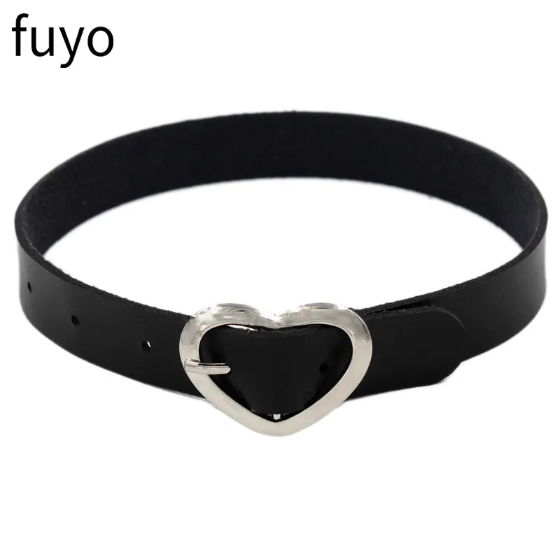 Czarny choker gothic punk skórzany z krzyżem rockowy Rdza czerwona