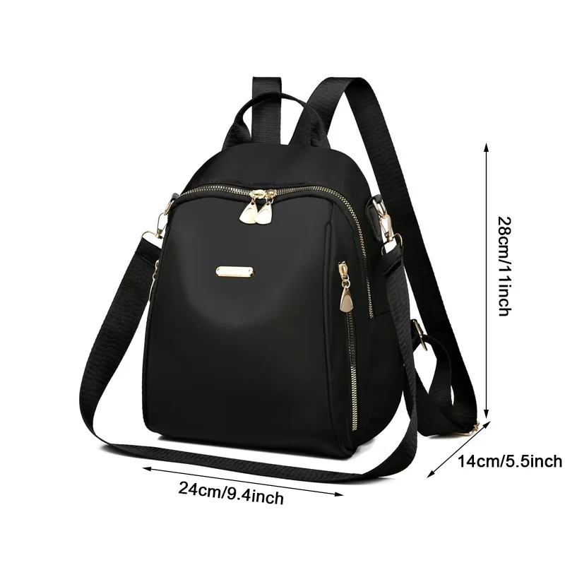 Czarny plecak PU o dużej pojemności damski i unisex X14x28cm