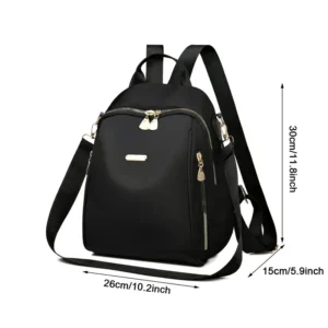 Czarny plecak PU o dużej pojemności damski i unisex X15x30cm