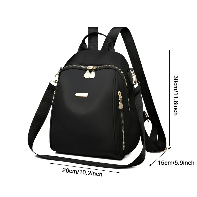 Czarny plecak PU o dużej pojemności damski i unisex X15x30cm