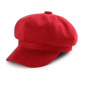 Damska czapka z daszkiem w stylu newsboy Czerwony