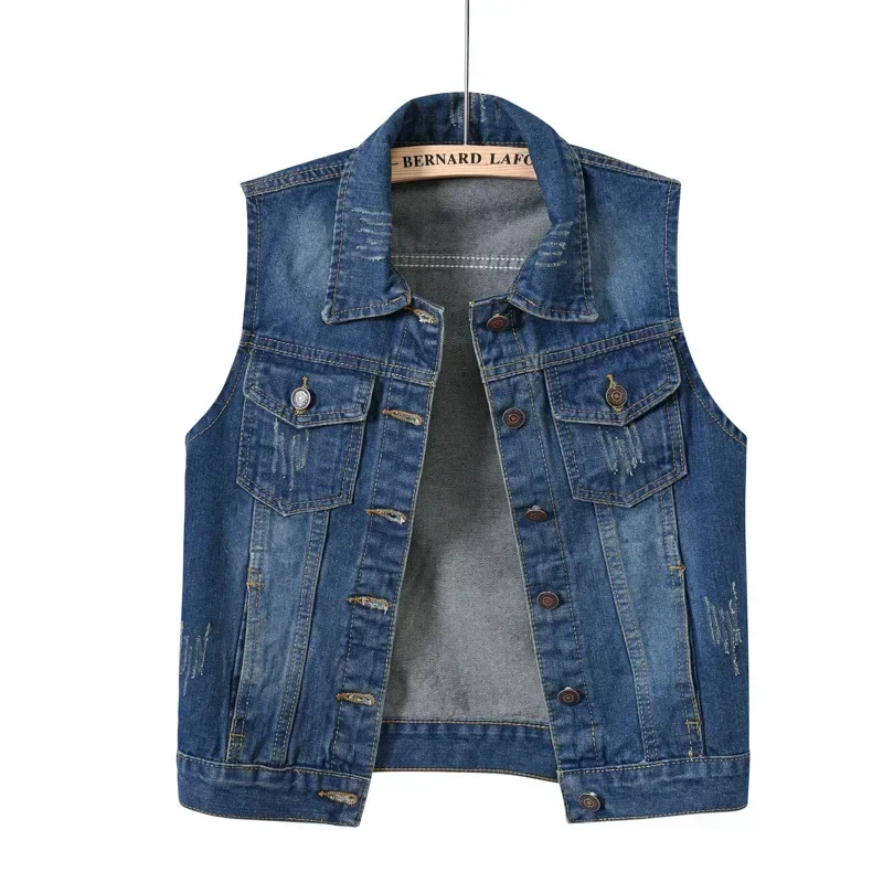 Damska kamizelka jeansowa bez rękawów Deep denim