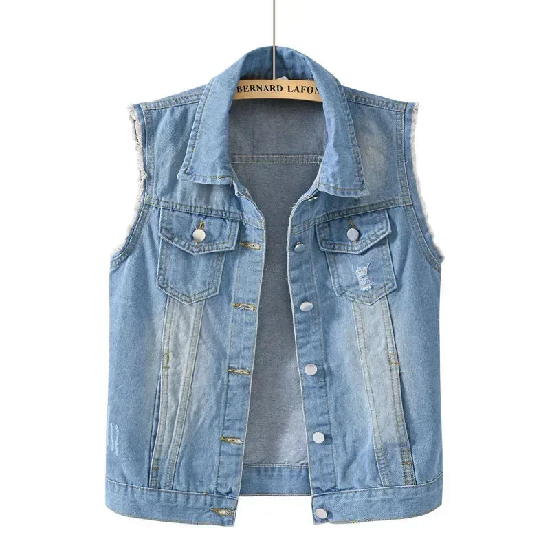 Damska kamizelka jeansowa bez rękawów Light denim