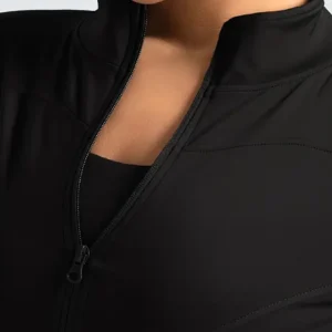 Damska krótka kurtka na zamek ze stójką, slim-fit 8204