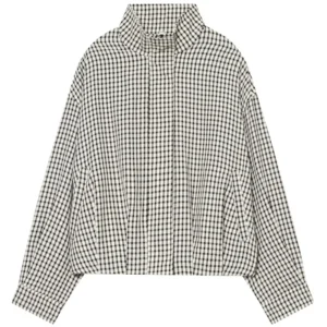 Damska kurtka bomber w kratę, krótka i oversize Bomber jacket