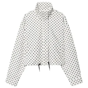 Damska kurtka bomberka oversize w kropki na zamek Jacket