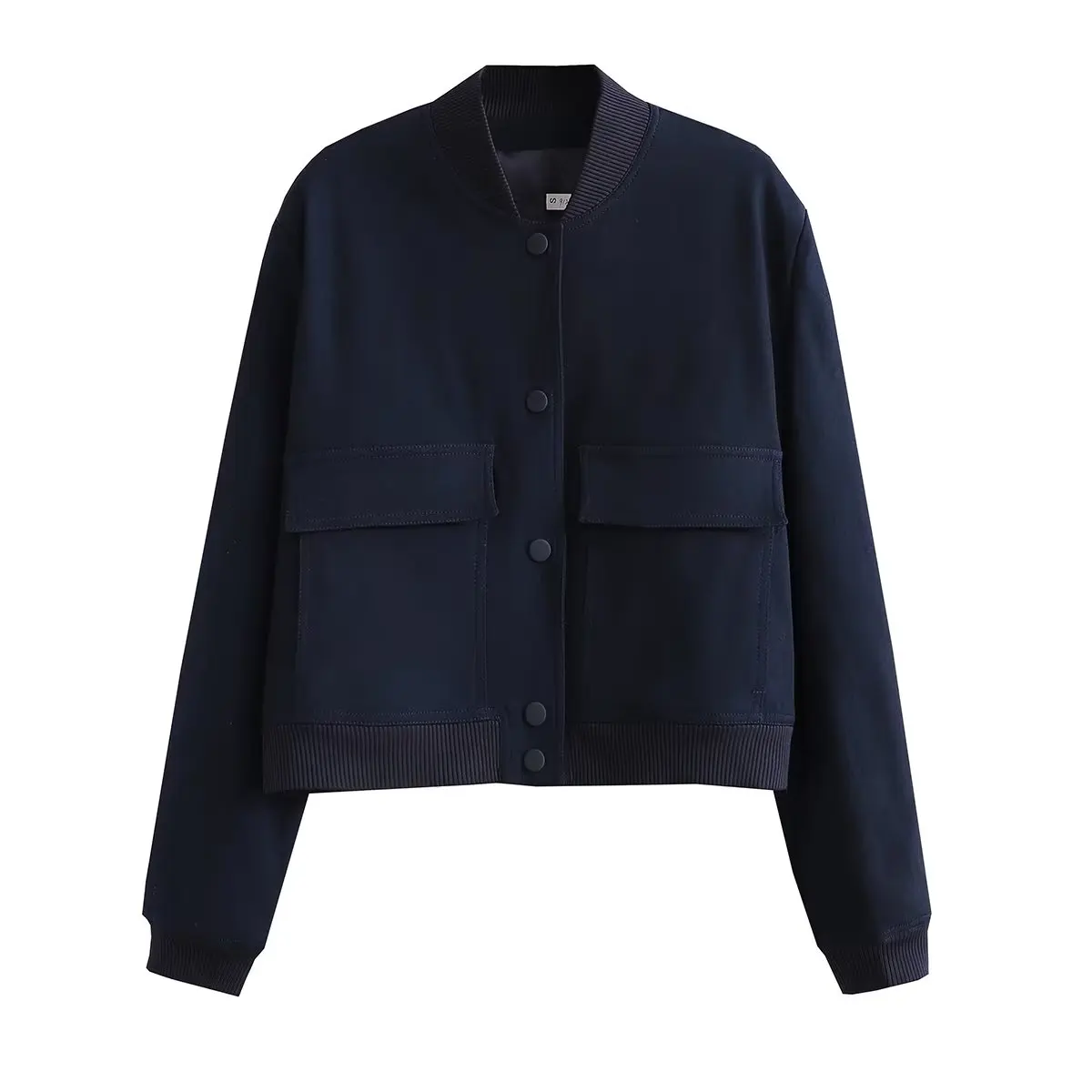 Damska kurtka pilotka z kieszeniami – elegancki krój bomber Navyblue