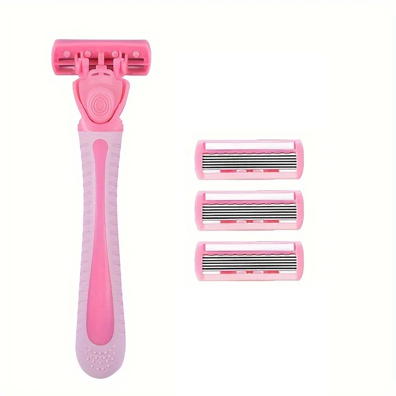 Damska maszynka do golenia z 6-warstwowymi ostrzami 1 handle 3 blades