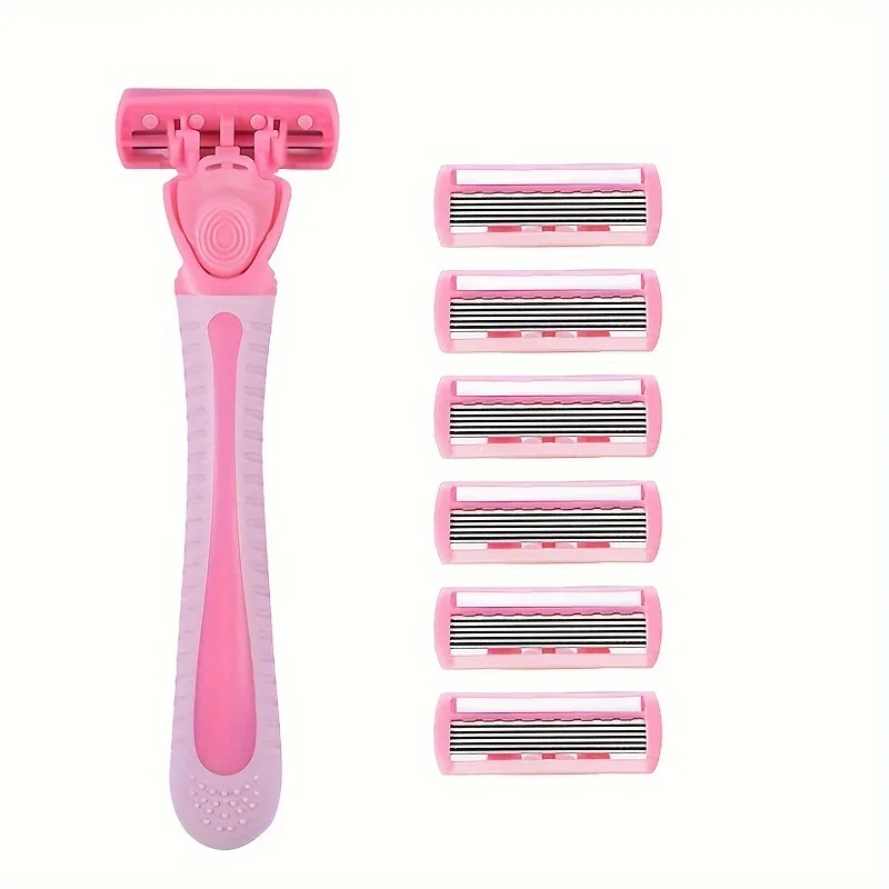Damska maszynka do golenia z 6-warstwowymi ostrzami 1 handle 6 blades