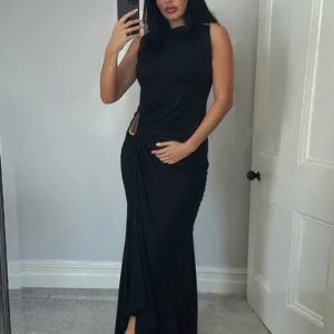 Damska modelująca sukienka maxi bodycon Czarny