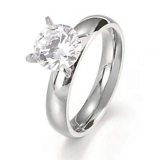 Damska obrączka z cyrkoniami 4 mm, minimalistyczna 4mm with zircon s