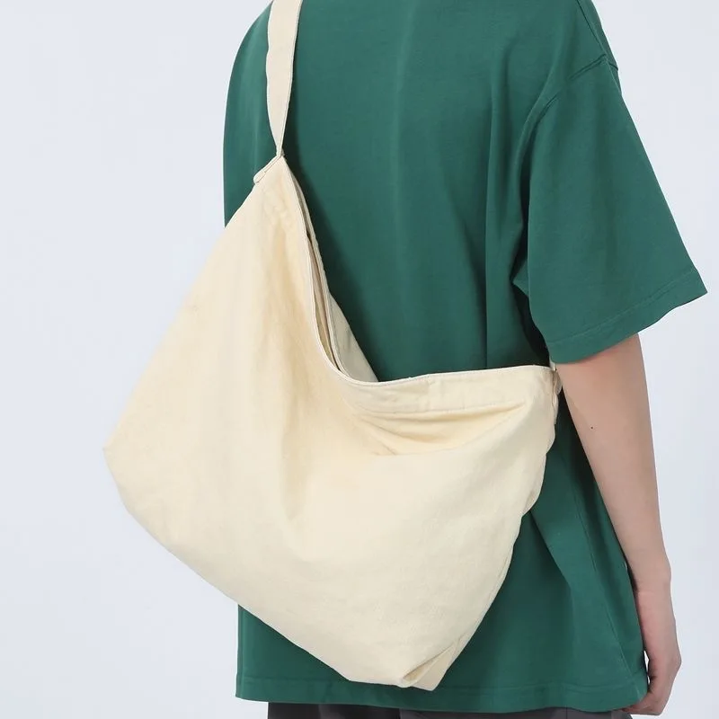 Damska torba na ramię pojemna bawełniana crossbody Biały