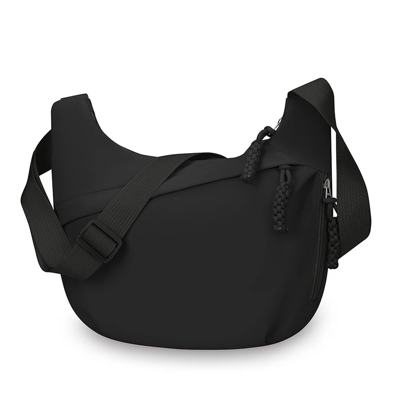 Damska torba na ramię crossbody z tkaniny - duża i pojemna Czarny