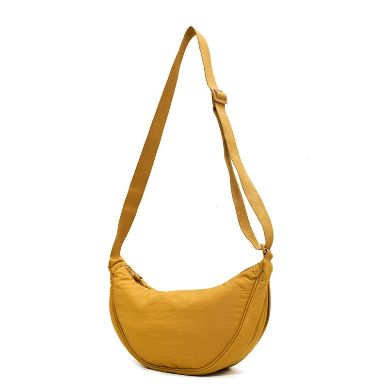 Damska torba na ramię z nylonu – pojemna torebka crossbody Żółty