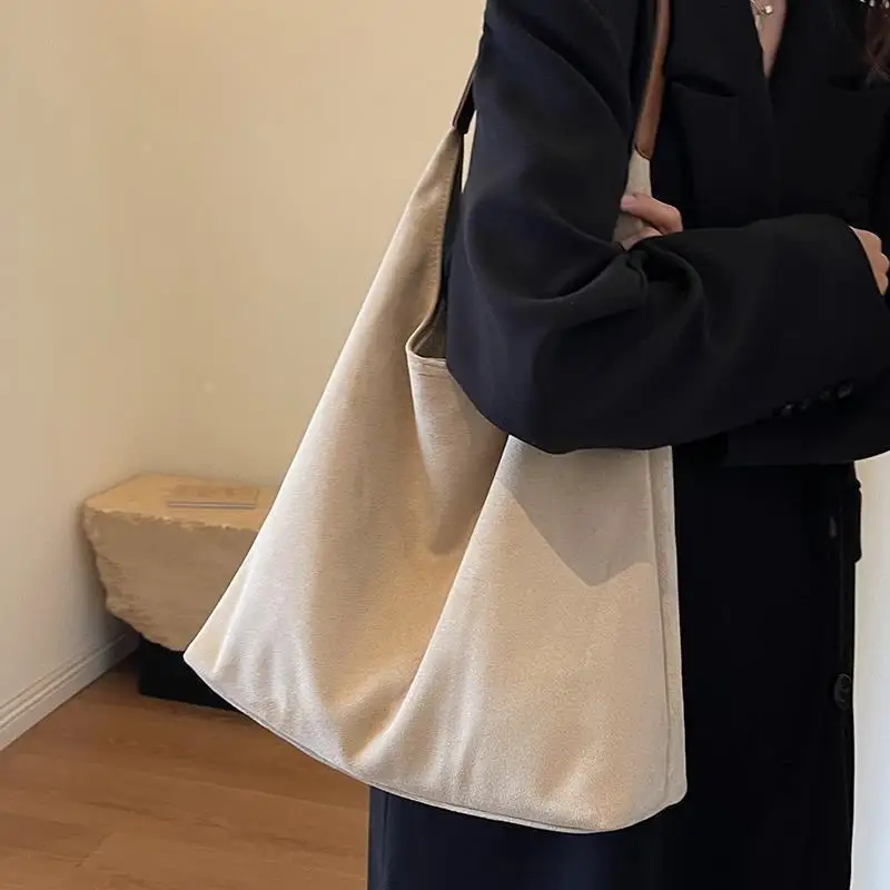 Damska torba shopper retro o dużej pojemności Beżowy