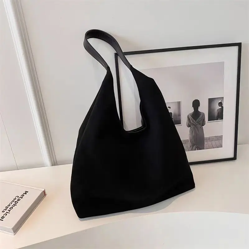 Damska torba shopper retro o dużej pojemności Czarny