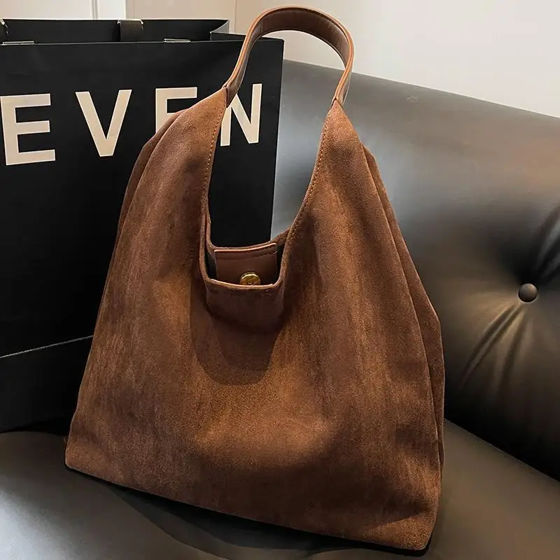 Damska torba shopper retro o dużej pojemności Kawa