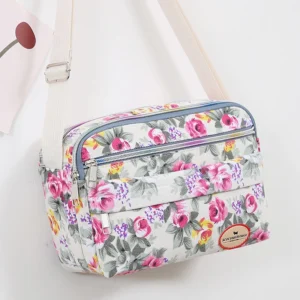 Damska torba shopper z płótna, pojemna na ramię Beżowy