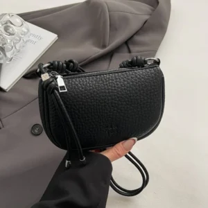 Damska torebka na ramię crossbody w jednolitym kolorze Czarny