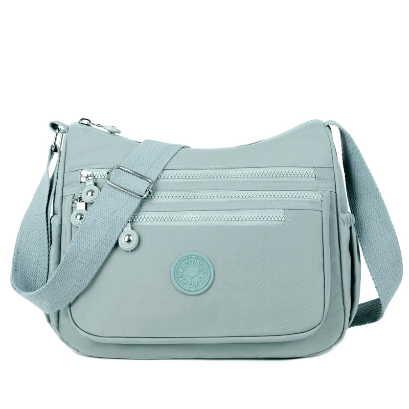 Damska torebka na ramię crossbody z nylonu wodoodporna Błękitny