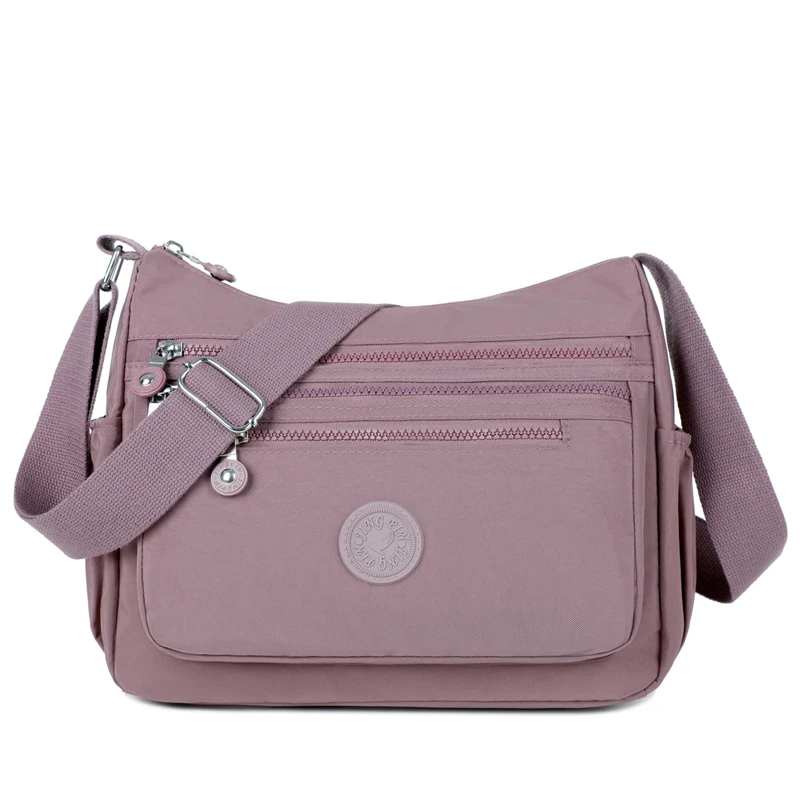 Damska torebka na ramię crossbody z nylonu wodoodporna Ciemny czerwony