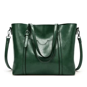 Damska skórzana torebka crossbody z woskowanej skóry w stylu vintage Zielony