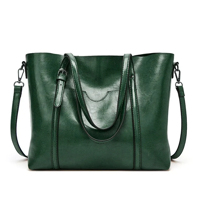 Damska skórzana torebka crossbody z woskowanej skóry w stylu vintage Zielony