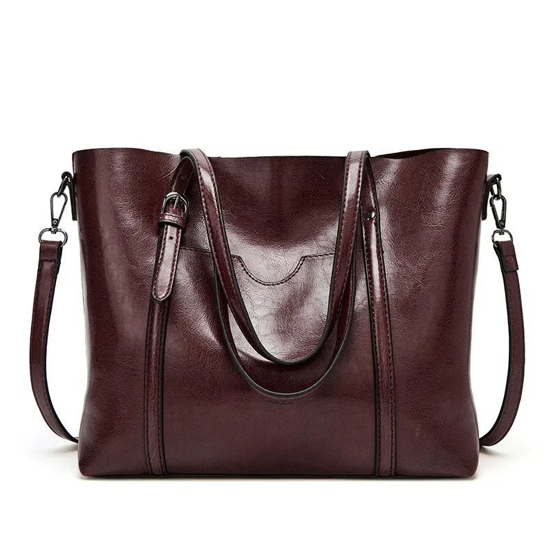 Damska skórzana torebka crossbody z woskowanej skóry w stylu vintage Kawowy