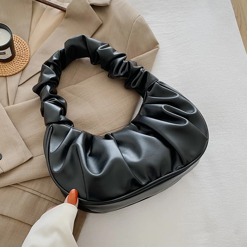 Damska torebka plisowana pod pachę – elegancka mini torba PU 2