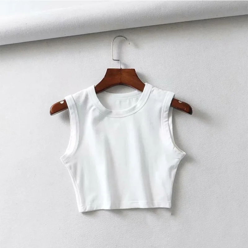 Damski crop top bez rękawów w stylu punk streetwear Biały
