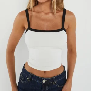 Damski crop top z napisem i krótkim rękawem Nz6058