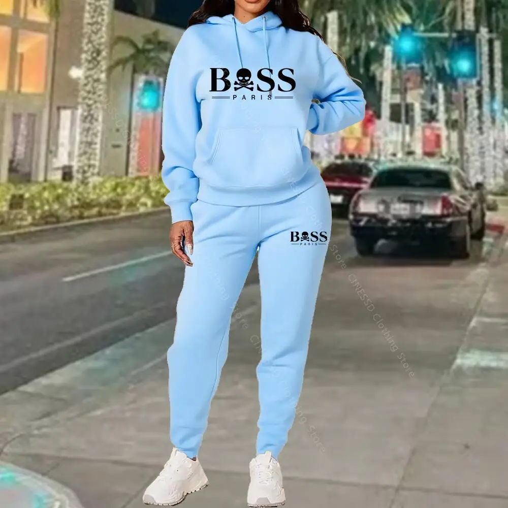 Damski dres dwuczęściowy: bluza i spodnie dresowe Jasnoniebieski