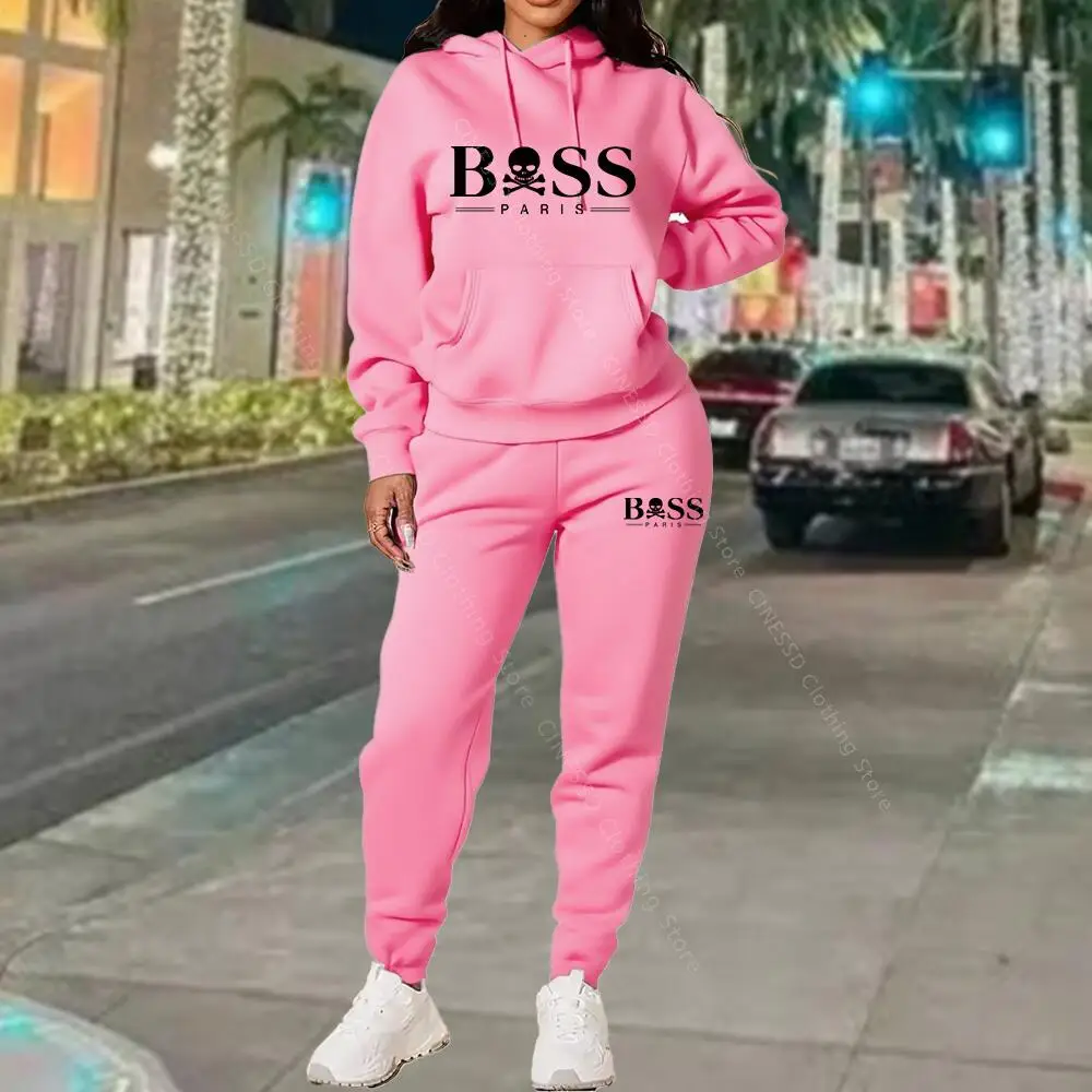 Damski dres dwuczęściowy: bluza i spodnie dresowe Różowy