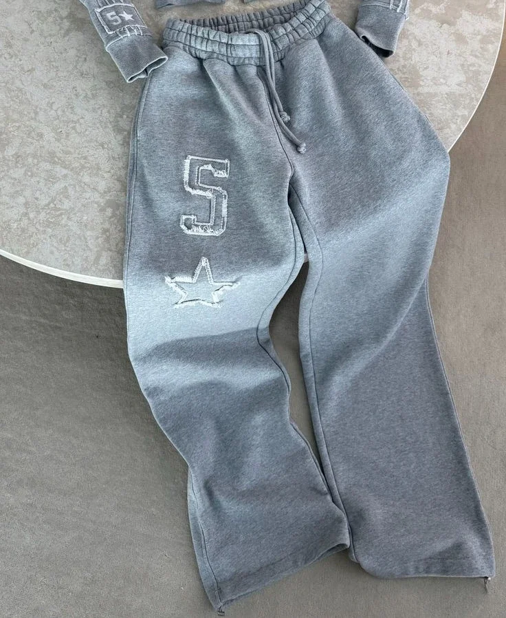 Damski dres gotycki z haftem Y2K bluza i spodnie Pants1