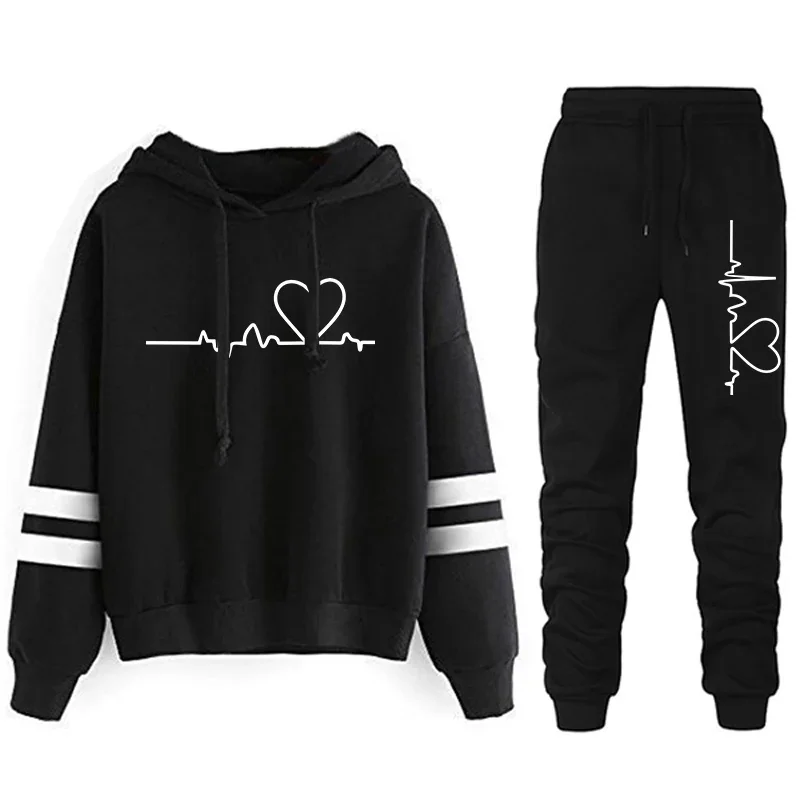 Damski dres w paski – bluza z kapturem i spodnie lub osobno Blackset