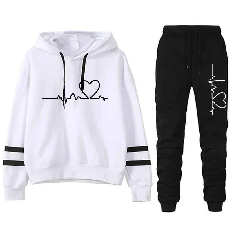 Damski dres w paski – bluza z kapturem i spodnie lub osobno Whiteset