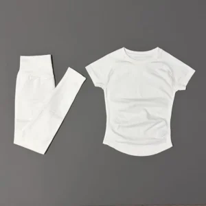 Damski dres dwuczęściowy - T-shirt i legginsy z wysokim stanem Lvory