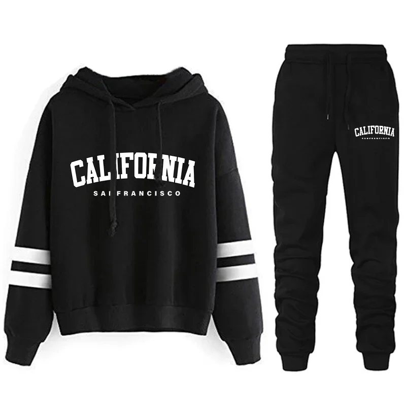 Damski dres w paski California, komplet Blackset
